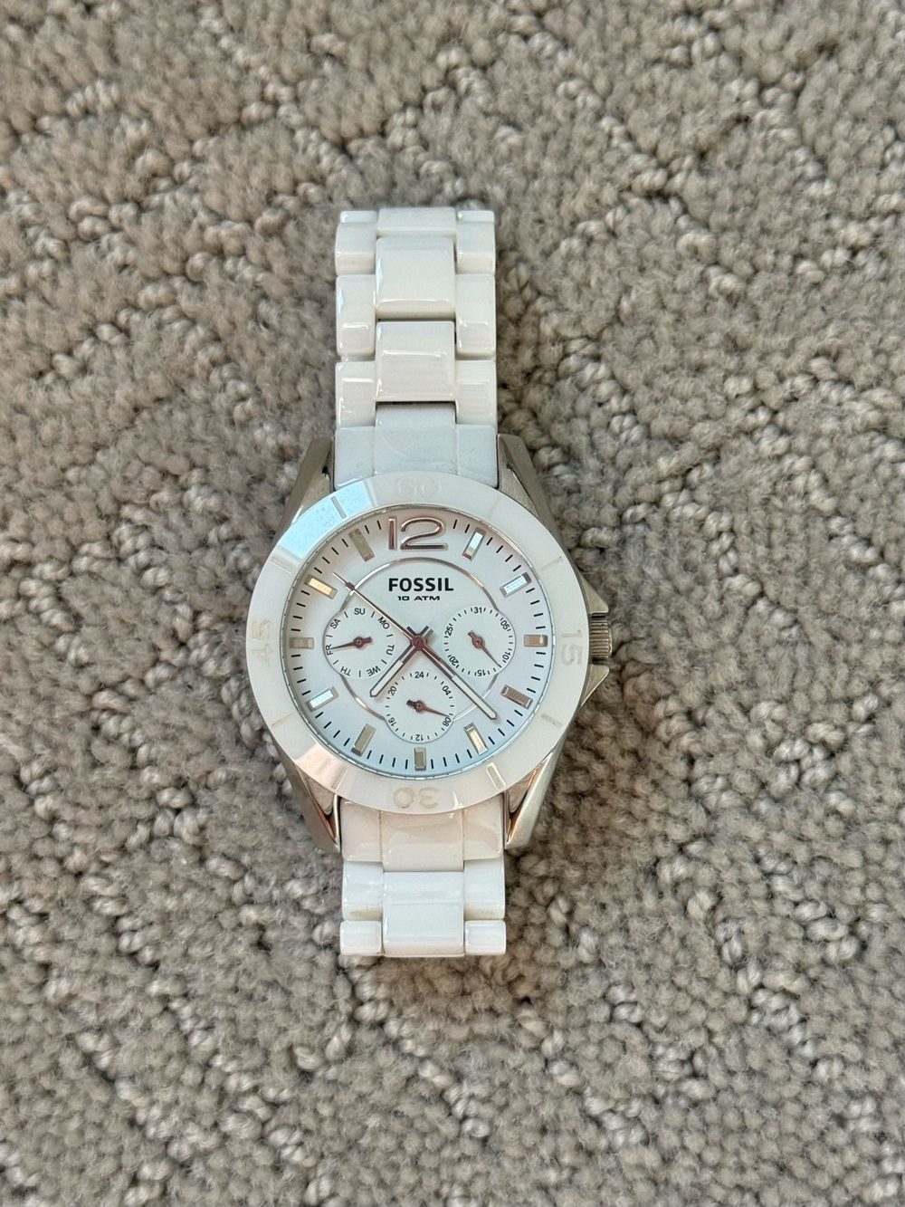 Fossil White Ceramic Chronograph Women’s Watch